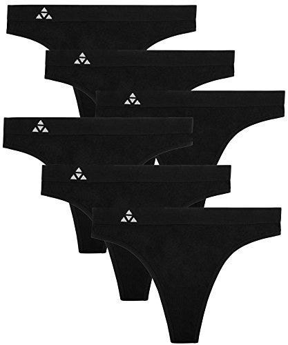 Moisture-Wicking Seamless Thong Panties 6-Pack