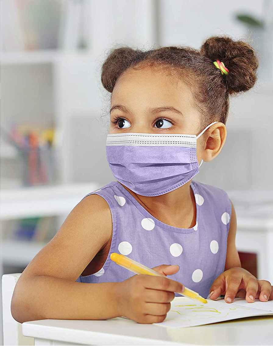 3-Layer Disposable Kids' Face Mask, 50 Pack