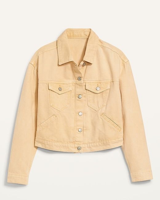 Cropped Pop-Color Jean Jacket 
