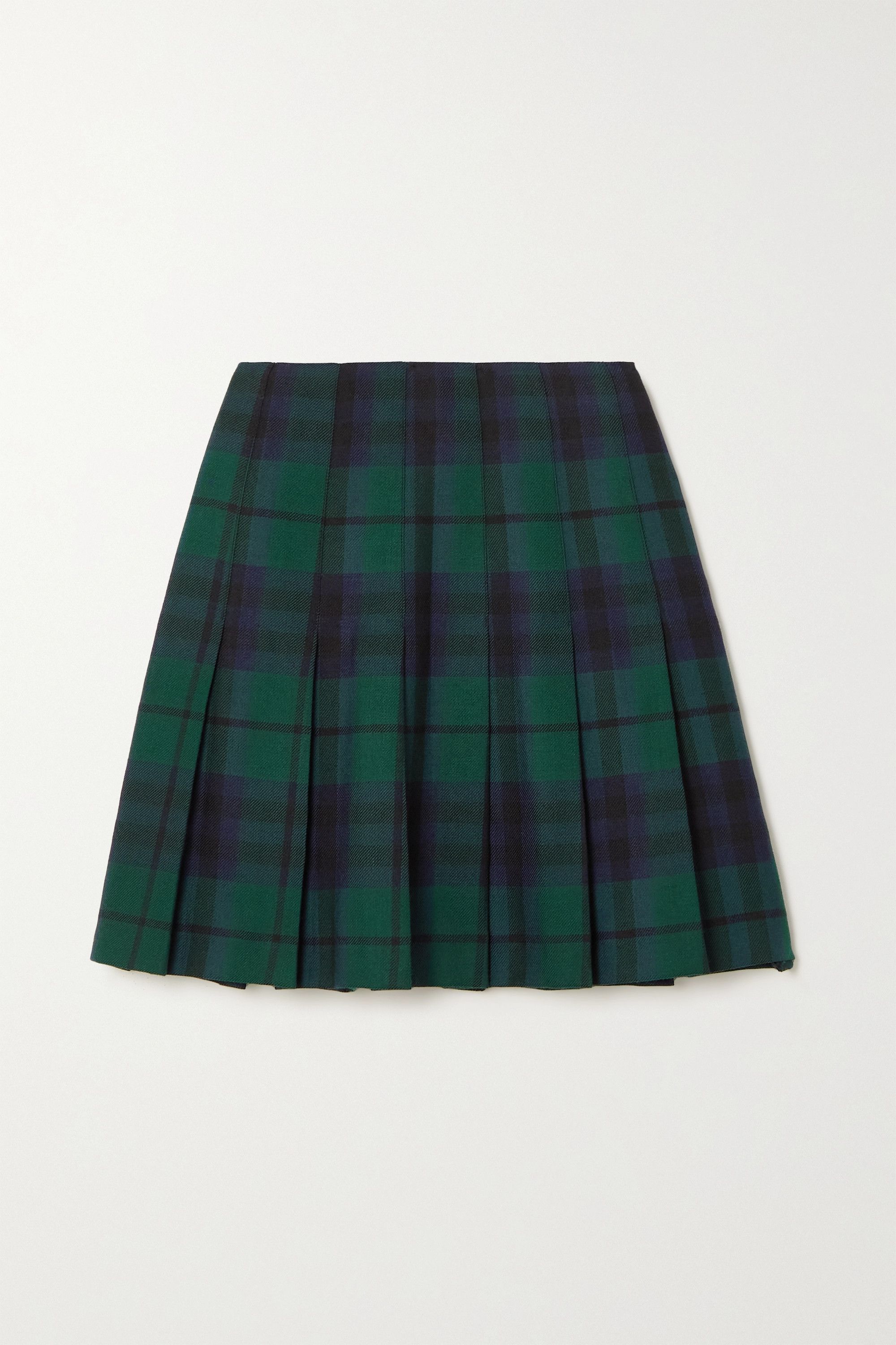 Pleated Checked Mini Skirt
