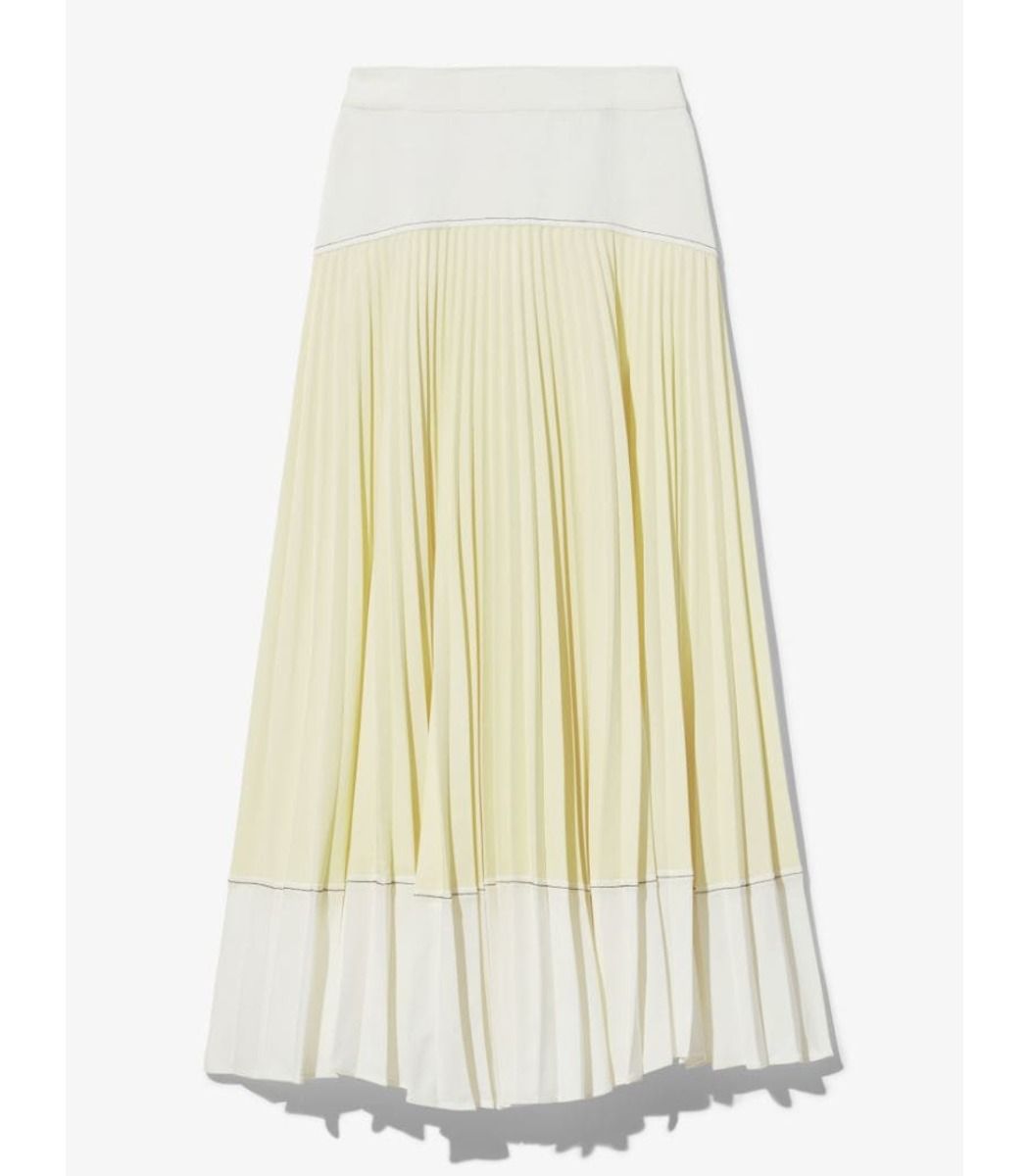 Crepe Colorblock Pleated Skirt