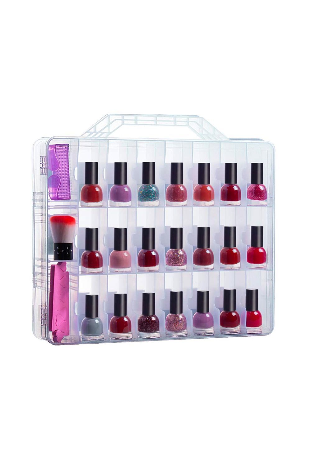 Buy MAKARTT Universal Nail Polish Holder See-Through Counter Case Polish  Storage for 48 Bottles Space Saver for DIY Nail Art and Nail Salons Online  at Low Prices in India - Amazon.in
