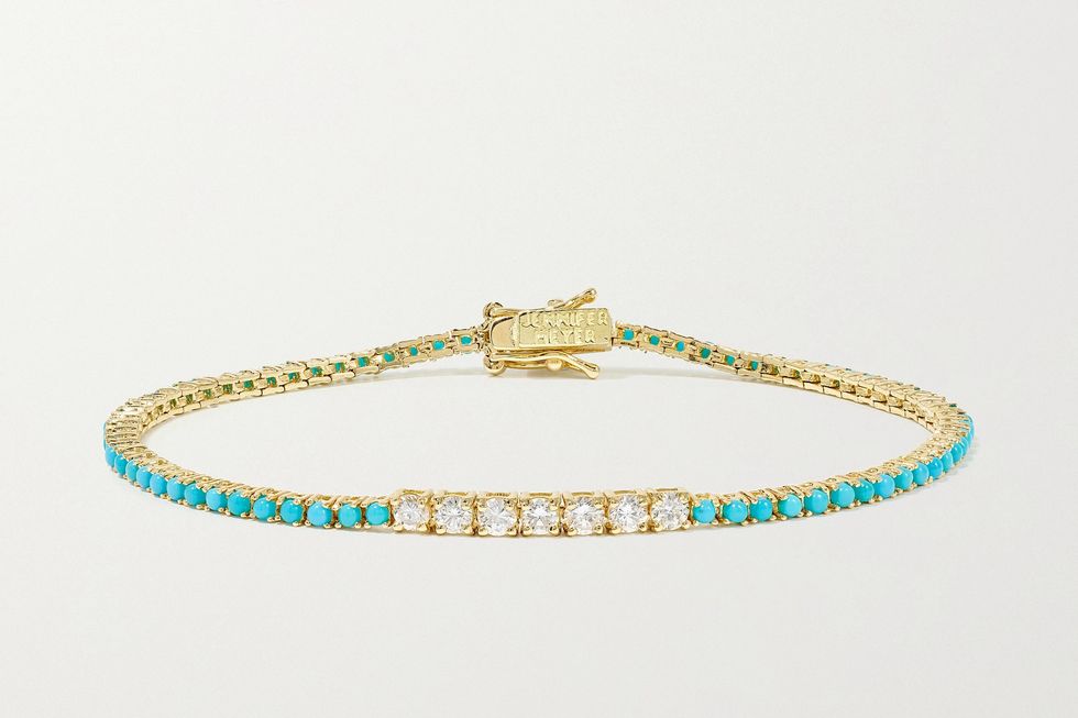 18-karat gold, diamond and turquoise bracelet