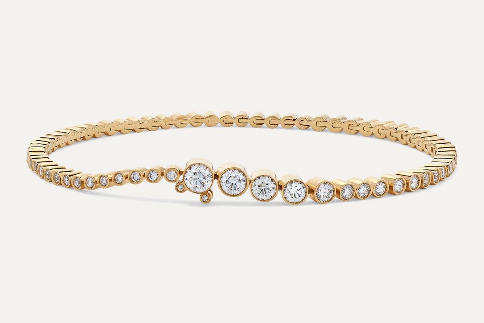 Classic Tennis 18-karat gold diamond bracelet