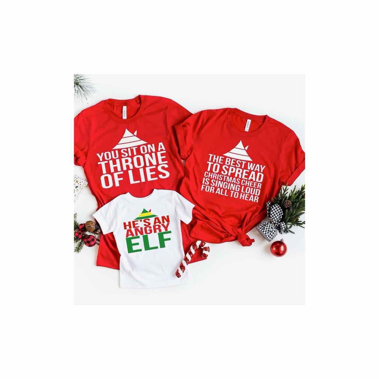 the middle to merry little chirstmas matching family shirts for Christmas Card photo little