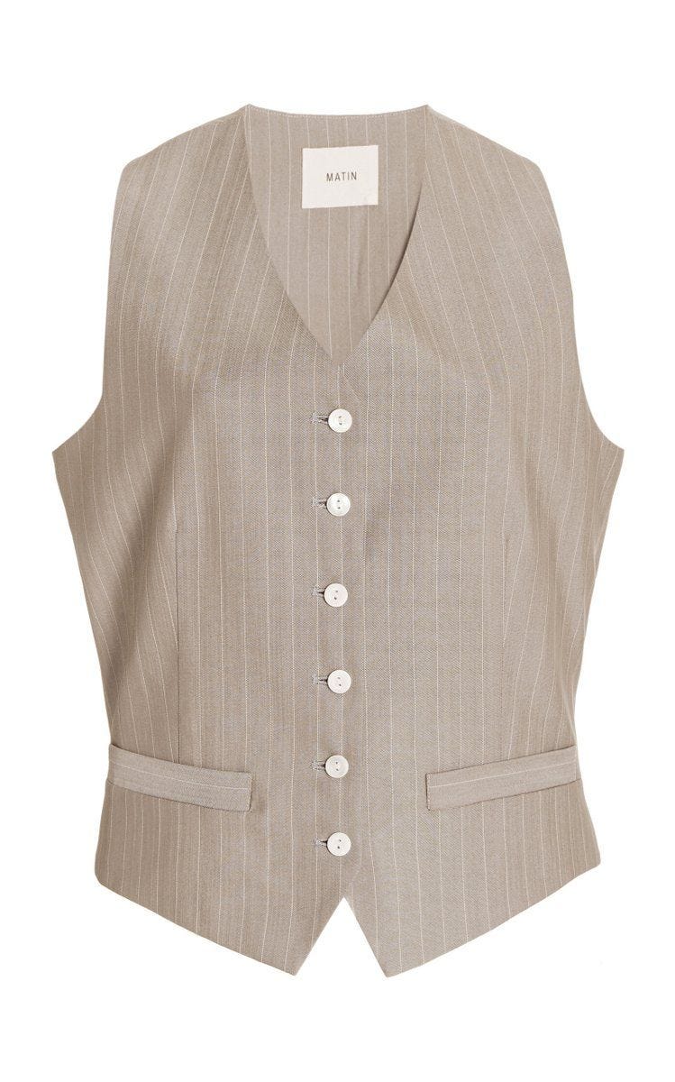 Pinstriped Wool Vest