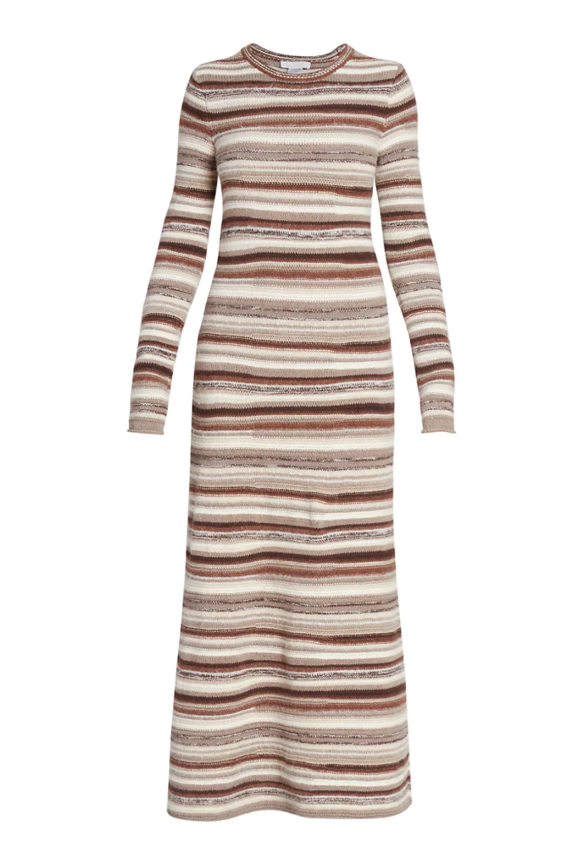 Striped Cashmere Maxi Dress