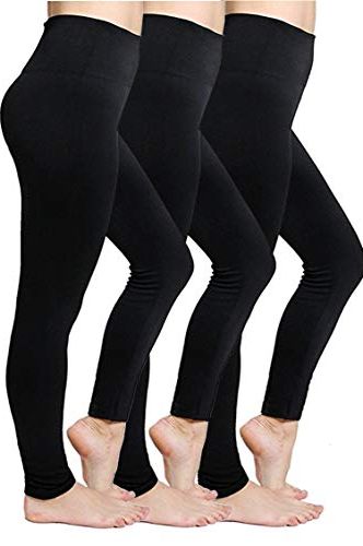 SATINA High Waisted Fleece Lined Leggings for Women
