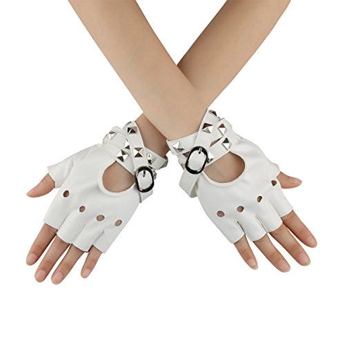 White Fingerless Gloves