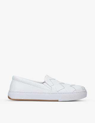 Intrecciato low-top leather trainers