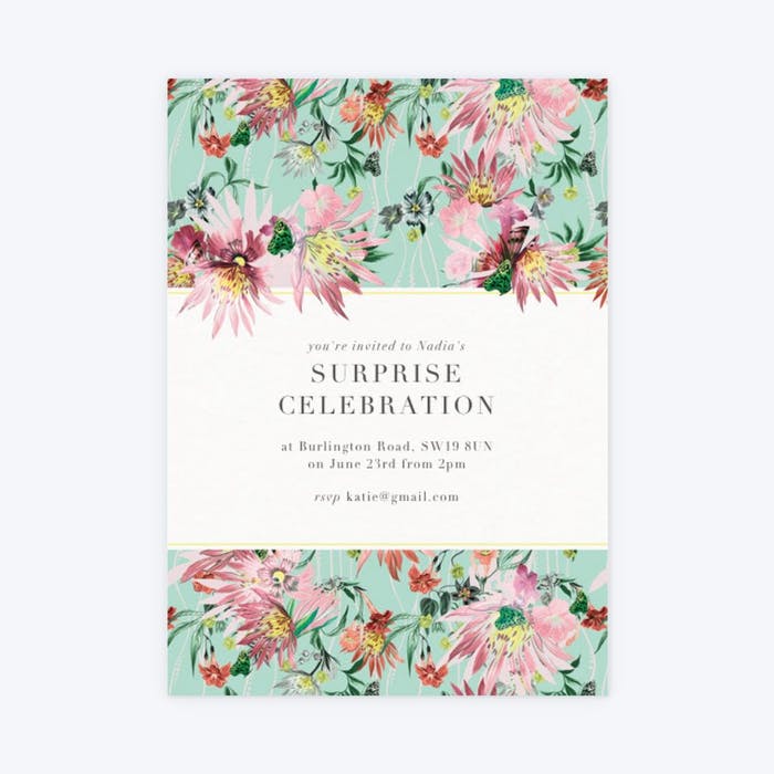 Jungle Bloom Invitations, Papier, 10 for £22.99