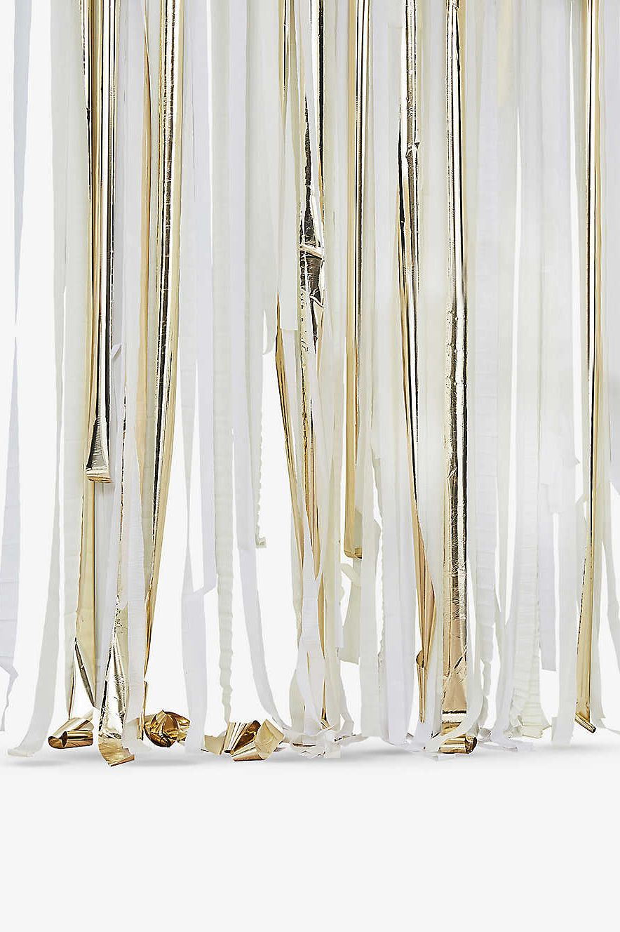 White and Gold Party Streamers Backdrop, Selfridges, £8