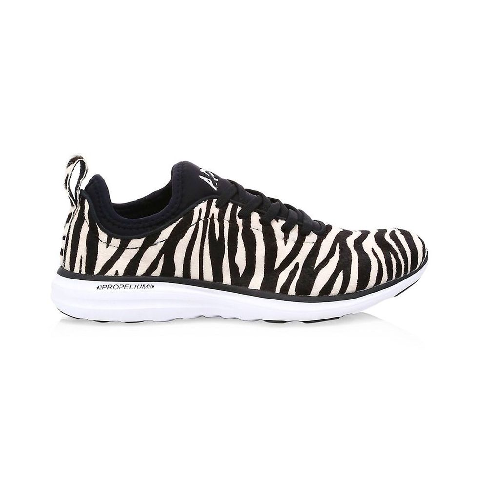 Phantom Zebra-Stripe Calf Hair Leather Sneakers
