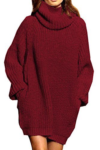 Oversize Turtleneck Sweater Dress 