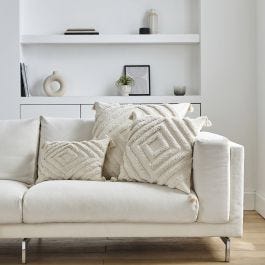 Tasselled Tufted Cushion Cover - Natural, DUSK, from £14