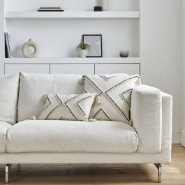 Tasselled Tufted Cushion Cover - Natural/Black, DUSK, from £14