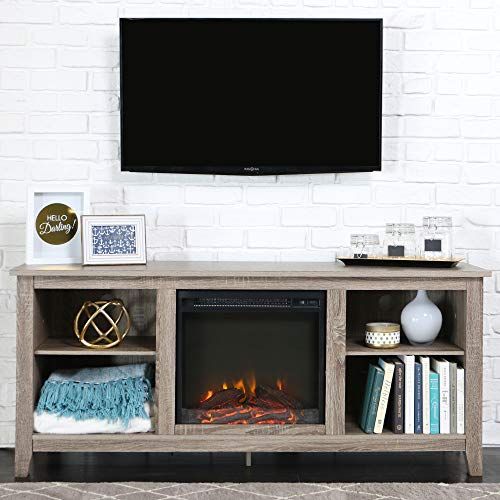 Adalberto tv deals stand with fireplace