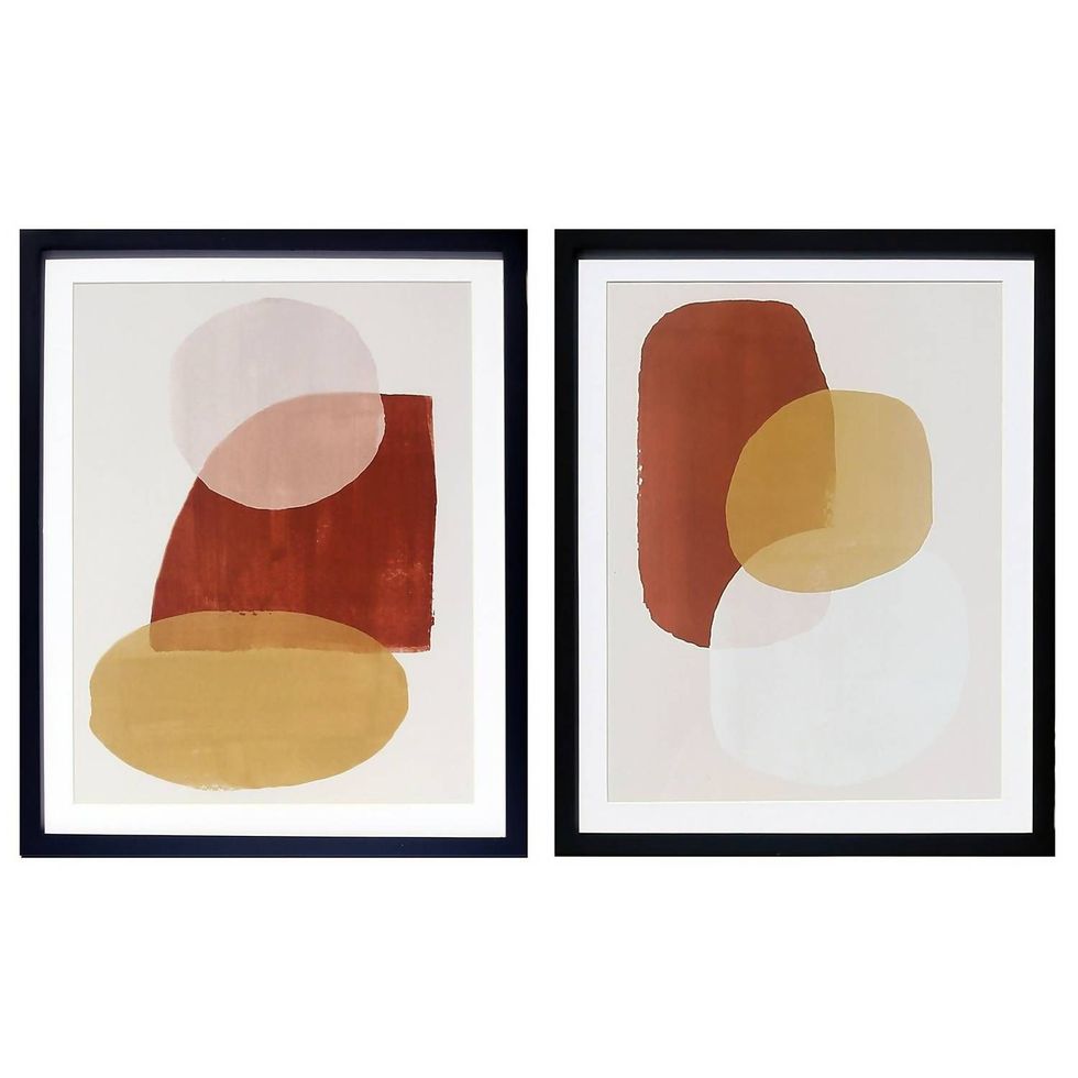 Set of 2 Framed Abstract Prints 