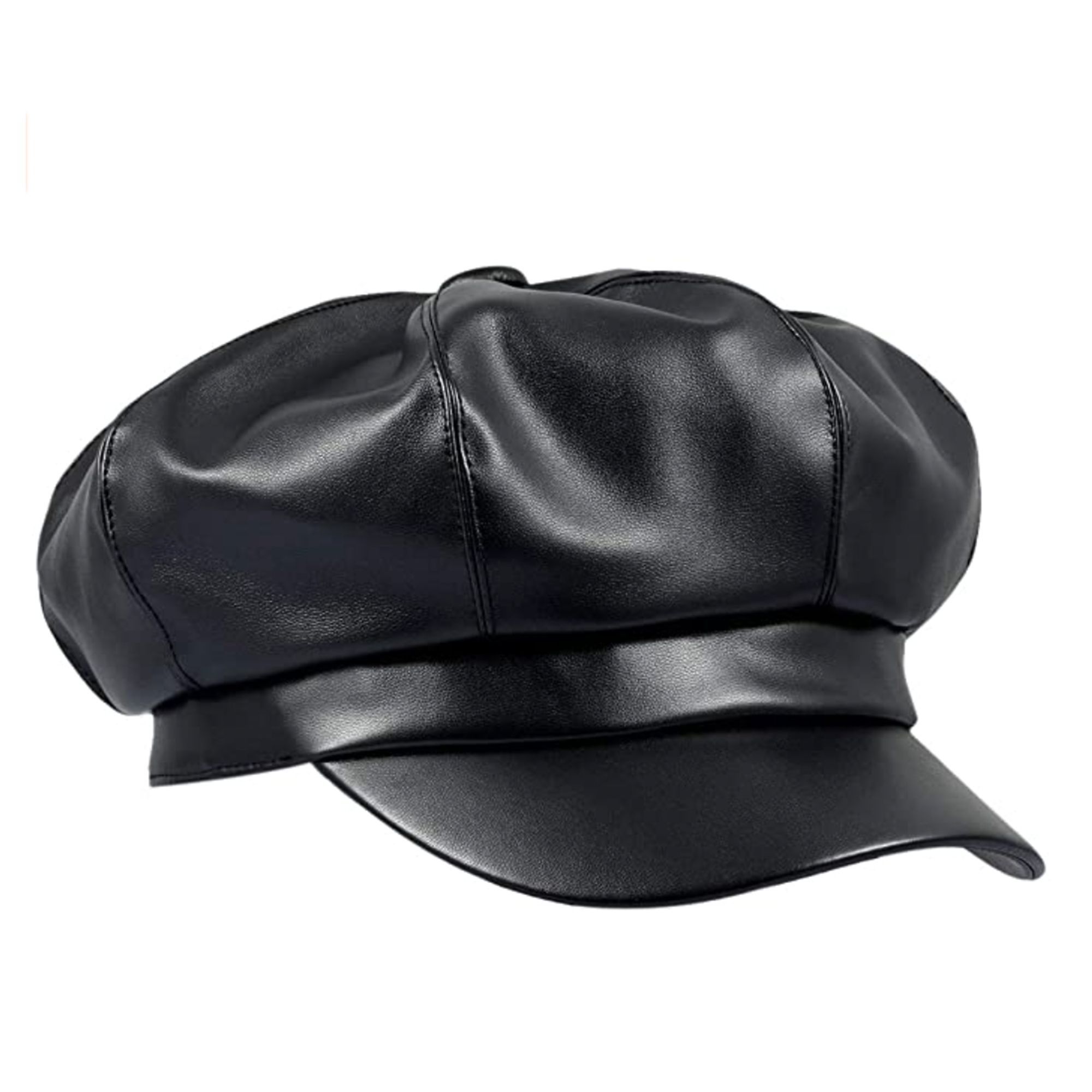 Leather Newsboy Hat