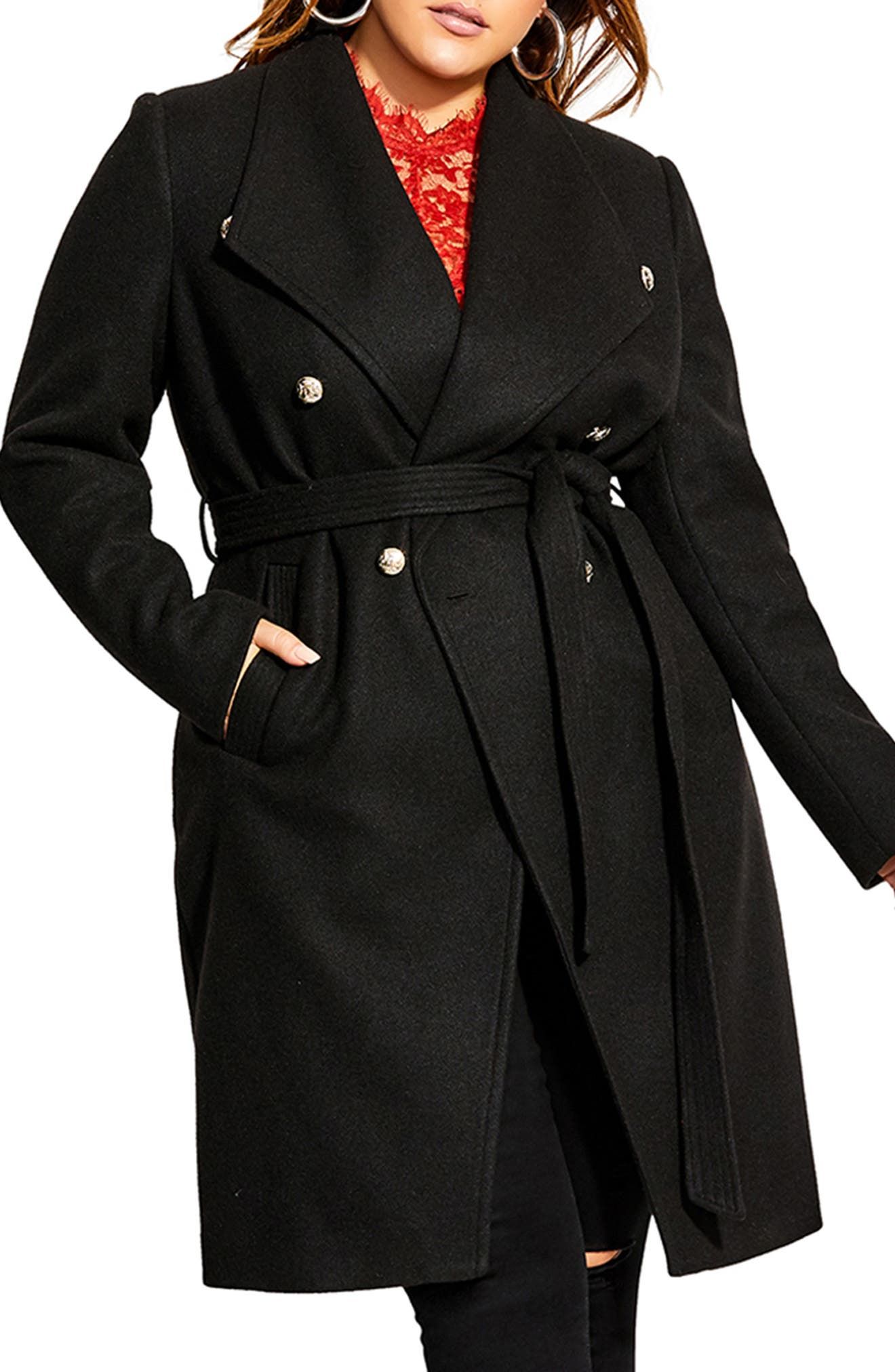 plus size peacoat with hood