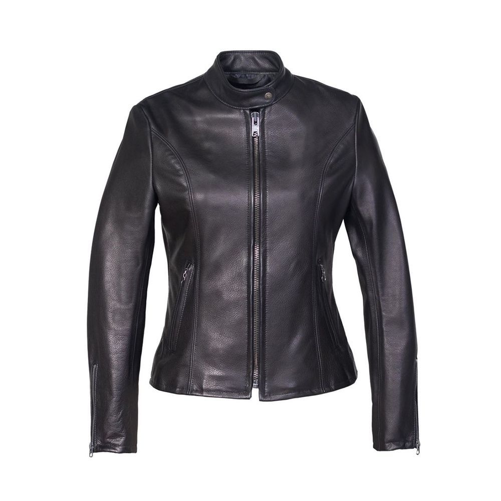 Womens Classic Cross Zipper Black Asymmetrical Quilted Bikes Riders Super Speed Durable Premium Quality Leather Jacket 