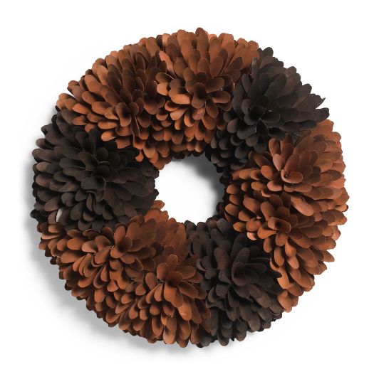 Color Block Wood Curl Wreath