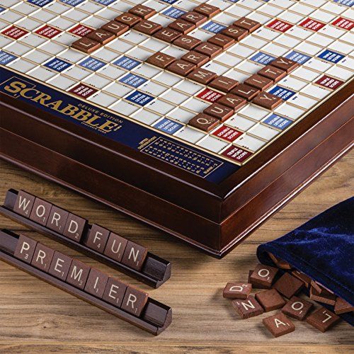 Scrabble Deluxe Edition Wooden Board