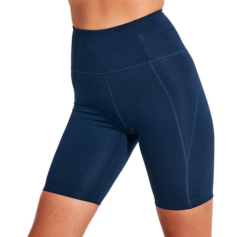 Padded cycling underwear for women - Black and blue leopard print