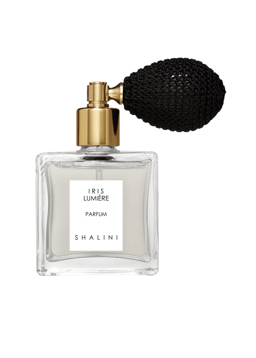 1.7 oz. Iris Lumiere Parfum in Cubique Glass Bottle w/ Black Bulb Atomizer