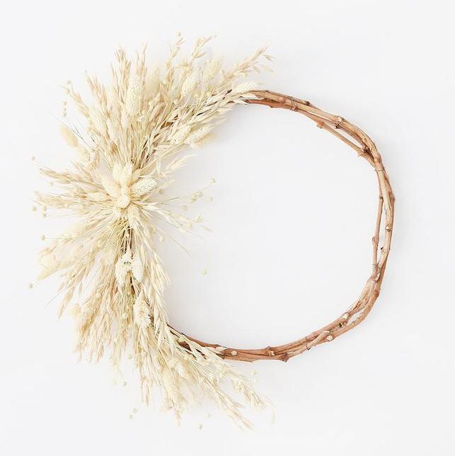 Dried Grass and Grain Hoop Grapevine Wreath