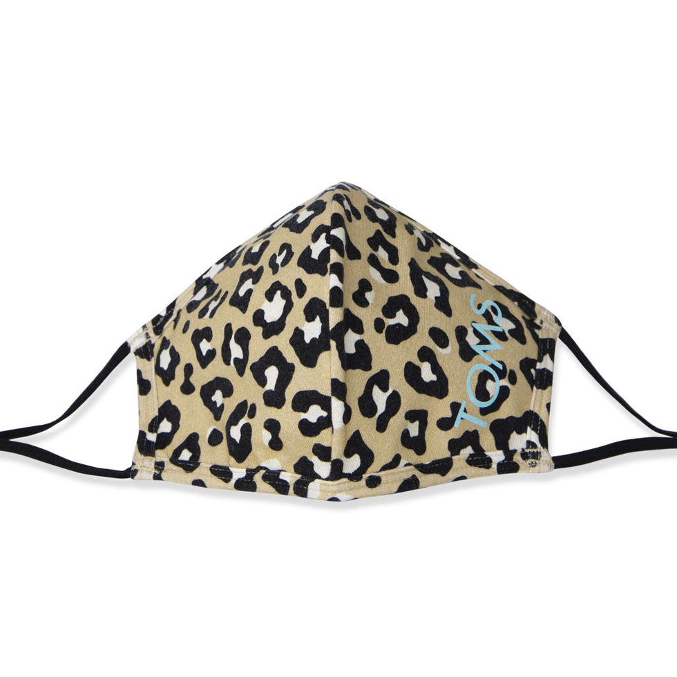TOMS Double Layered Face Mask Blue Leopard
