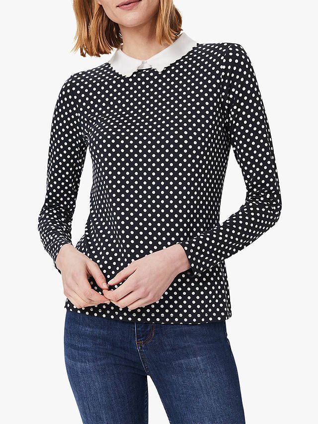 polka dot long sleeve blouse