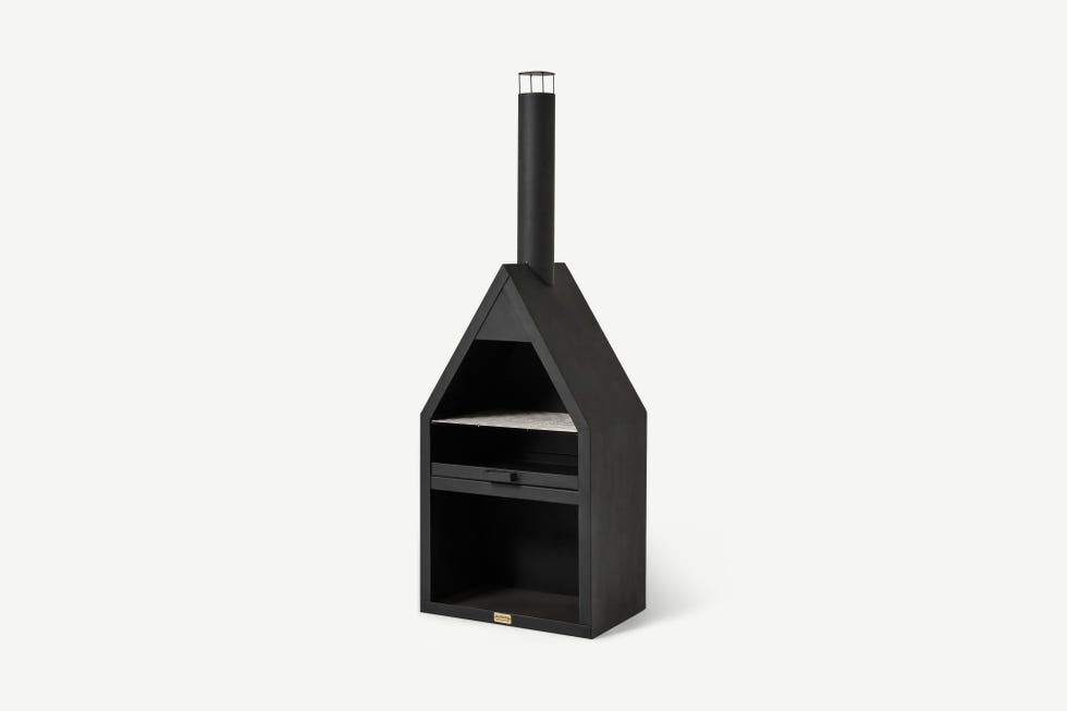 Outdoor Iron Fireplace with Grill,