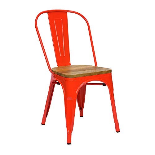 Silla industrial en color rojo