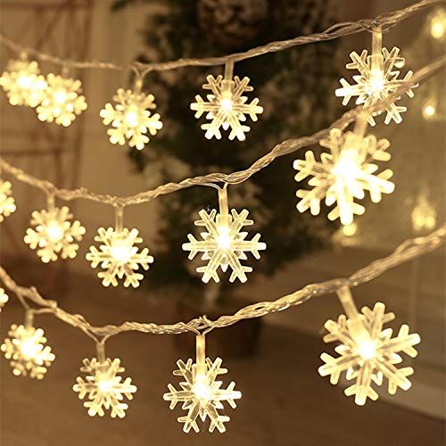 LED Snowflake String Lights