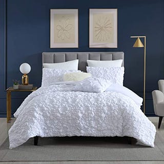 Stitched Rosette Floral 2-Piece Comforter Set with Matching Sham