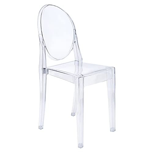 Modern Acrylic Stacking Kitchen and Dining Room Armless Chair