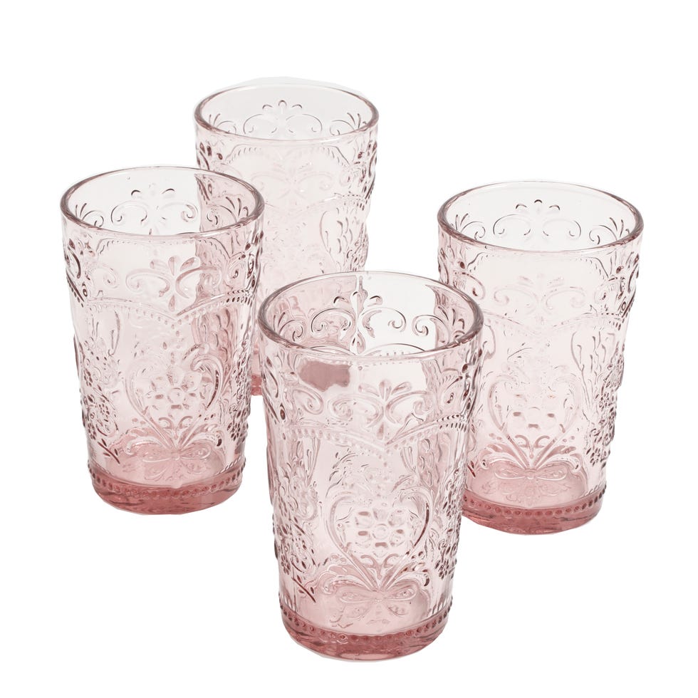 Pioneer Woman Amelia Rose Glass Tumbler Set of 4