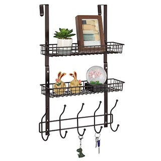 Over The Door Hooks With Basket Space Over The Door Hooks With Basket Space