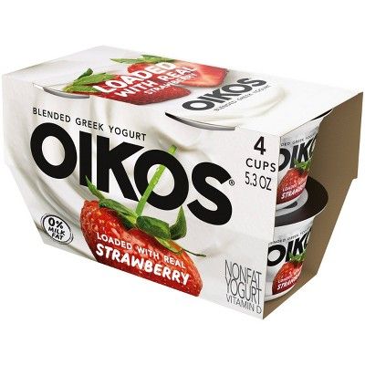 Oikos Blended Strawberry Nonfat Greek Yogurt