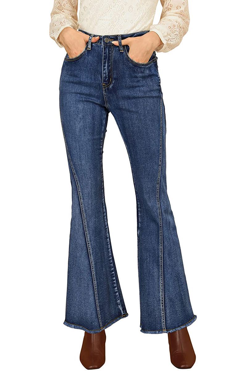 Amazon.com: Women Plus Size Denim Cargo Jeans with Pockets Elastic High  Waisted Solid Color Wide Leg Baggy Carpi Straight Pants : Clothing, Shoes &  Jewelry