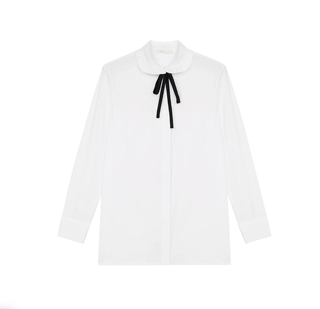 Carlie Tie-Collar Poplin Shirt
