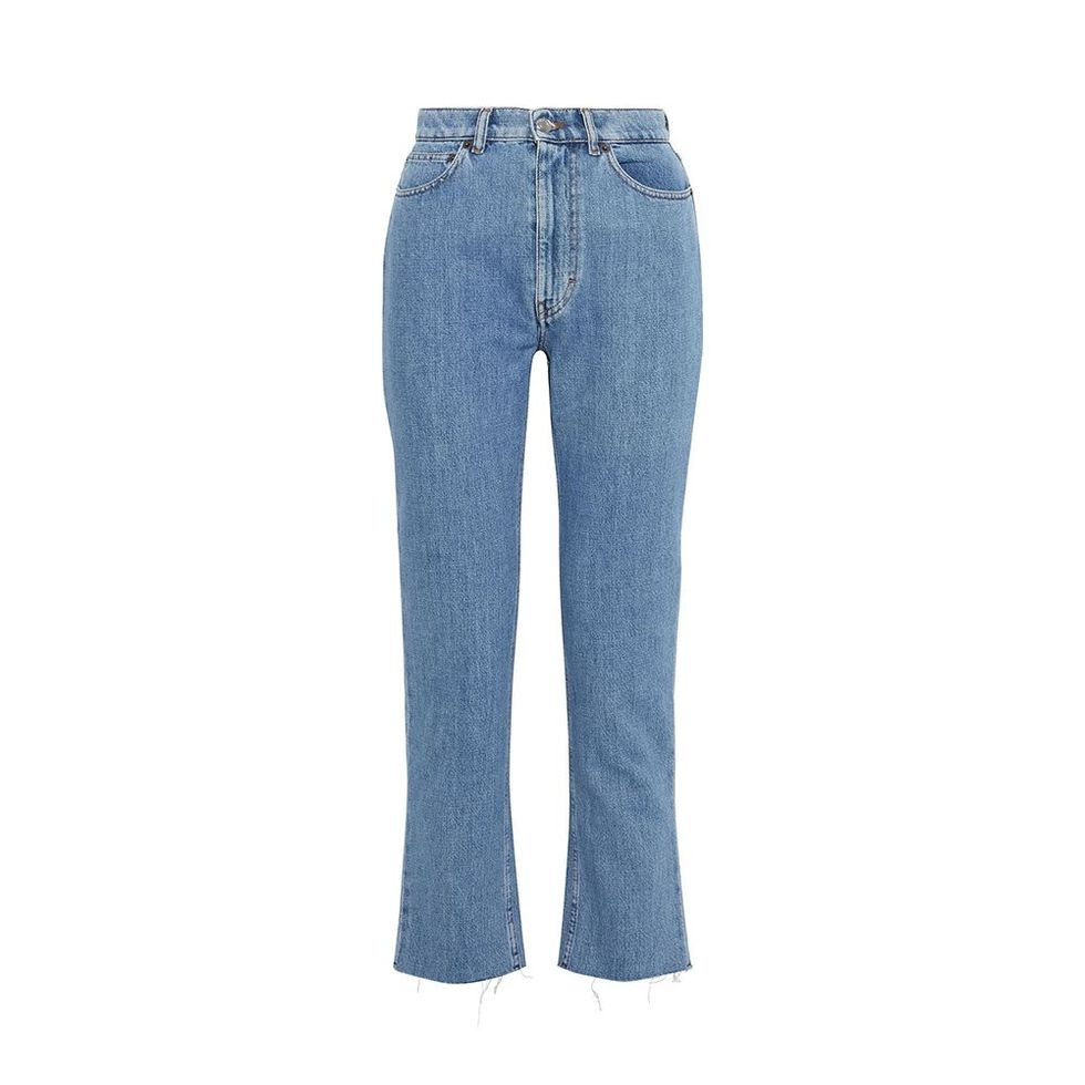 Eifele Frayed High-Rise Straight-Leg Jeans
