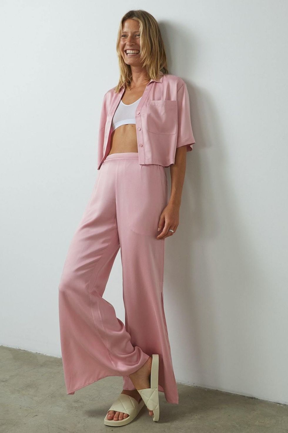 For Her: Washable Silk High Rise Pant Set