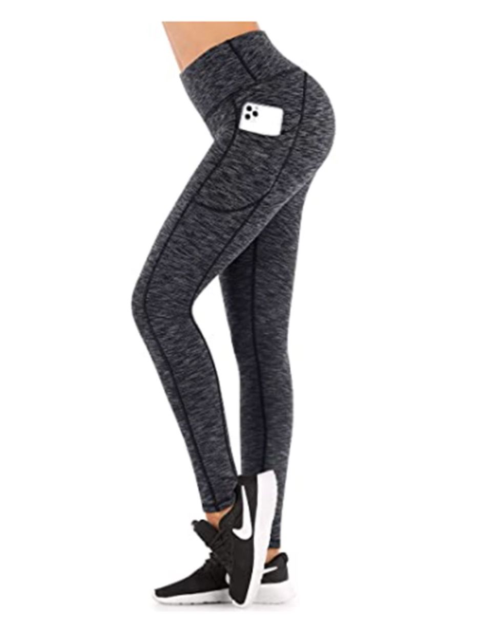  Womens 24 Fleece Lined Leggings Petite High Waisted Thermal Winter  Pants Yoga Running Tights Pockets Greige L