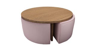 Woody Coffee Table and Nesting Stool Set