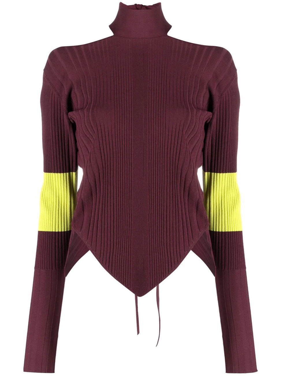 Two-tone roll neck jumper