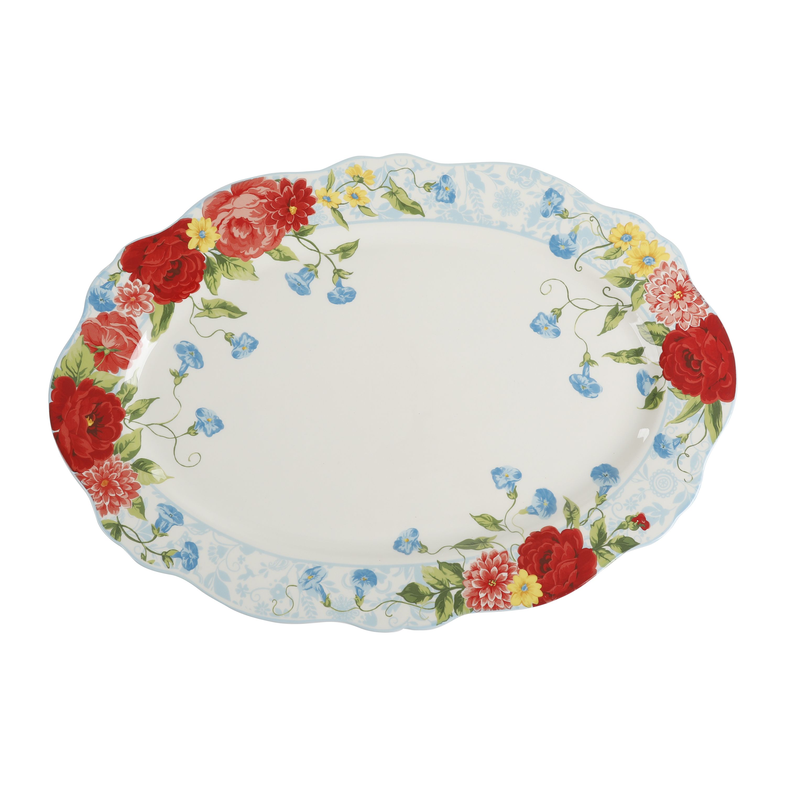 The Pioneer Woman Sweet Rose 21-Inch Oval Serving Platter