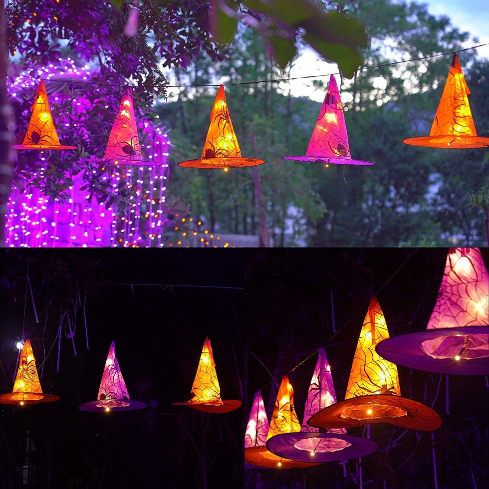 Lighted Hanging Witch Hats Lighted Hanging Witch Hats