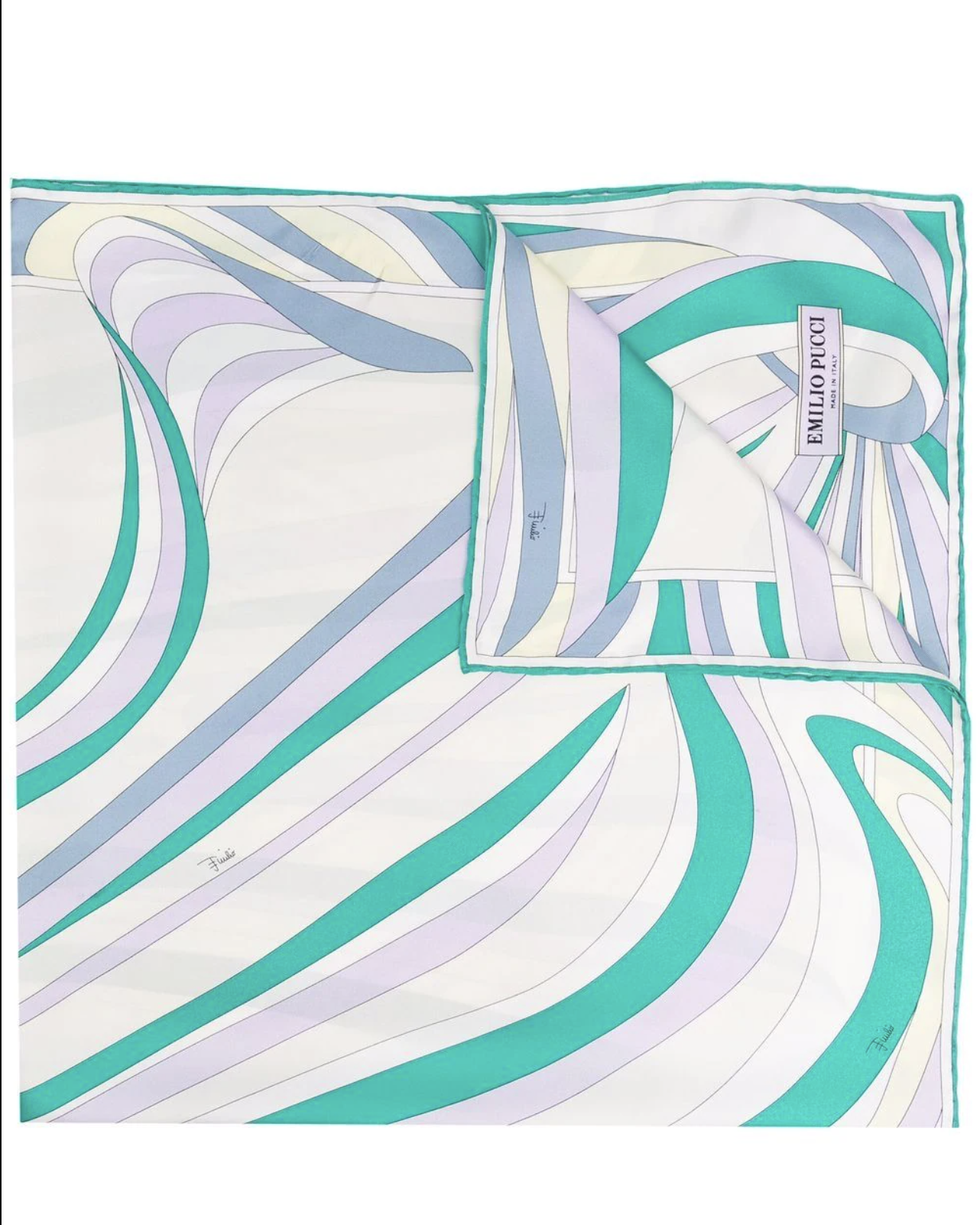 Emilio Pucci Abstract-Print Silk Halter Scarf Top